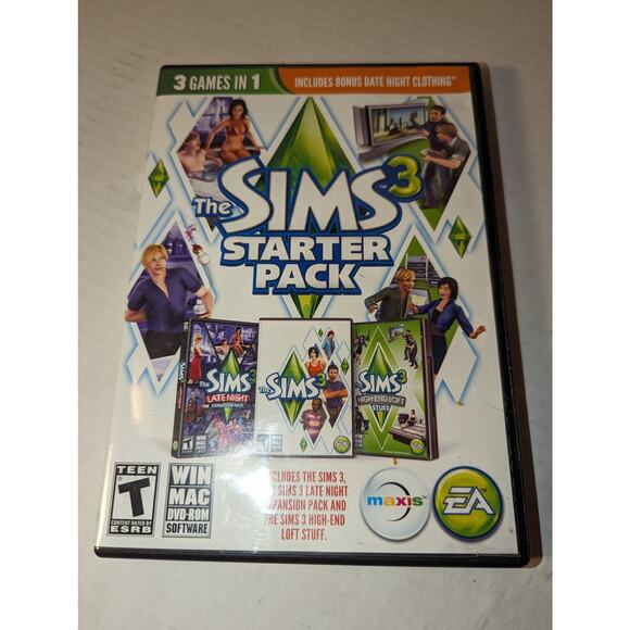Sims Starter Pack & The Sims 3 Pets Expansion Pack Like New Complete Windows PC - Picture 2 of 15